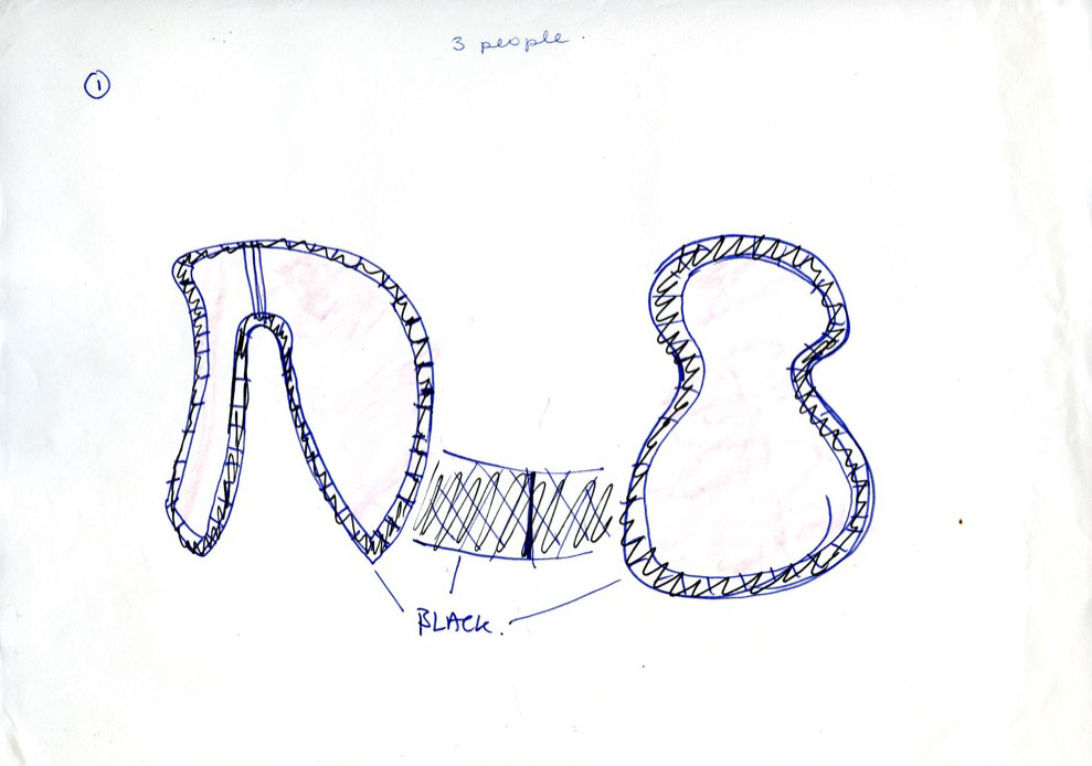Drawing 'To My Face #1 and #2' for ‘Replacing’ for the Rambert Dance Company
